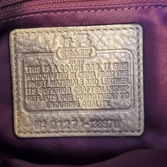 Coach Purse Silver-Gold - Picture 5 of 7